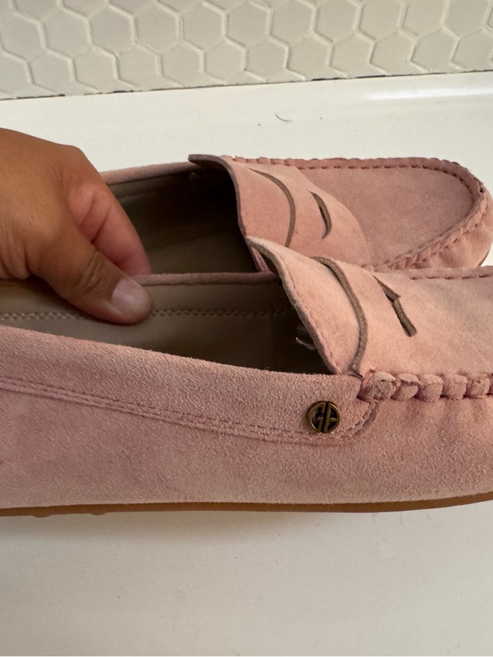 Giani Bernini Pink Suede Comfy Penny Loafers - Picture 9 of 14